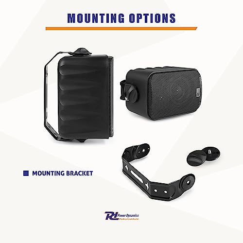 Weatherproof Power Dynamics 4x Black Outdoor Garden Speakers