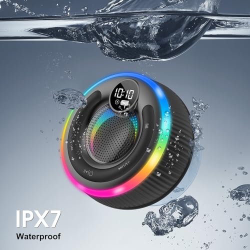 POMUIC Portable Bluetooth Shower Speaker, IPX7 Waterproof