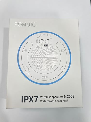 POMUIC Portable Bluetooth Shower Speaker, IPX7 Waterproof