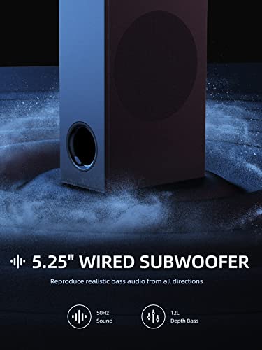 180W Detachable 2-in-1 Sound Bar with Subwoofer