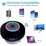 ISMMIK Wireless Bluetooth Speaker, Waterproof, Suction Cup, Black