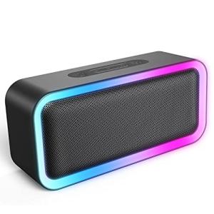 MEGUO RGB Lights Bluetooth Speaker, Portable & Waterproof