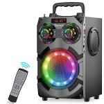 Powerful Bluetooth Speaker with Subwoofer and Colorful Lights