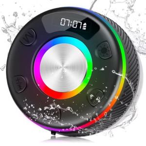 Waterproof Bluetooth Shower Speaker with HD Sound and RGB Light