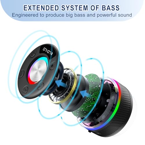 Waterproof Bluetooth Shower Speaker with HD Sound and RGB Light