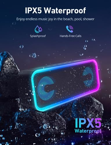 Powerful Portable Bluetooth Speaker with RGB Lights - 20W