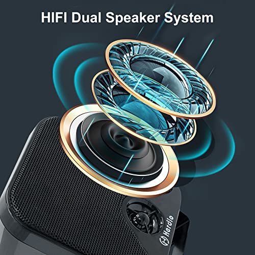Herdio 120W Outdoor Bluetooth Speakers - Waterproof Black