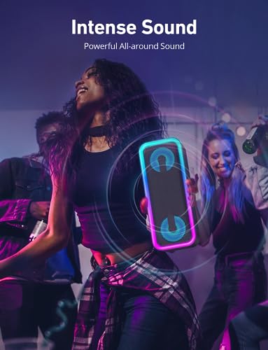 Powerful Portable Bluetooth Speaker with RGB Lights - 20W