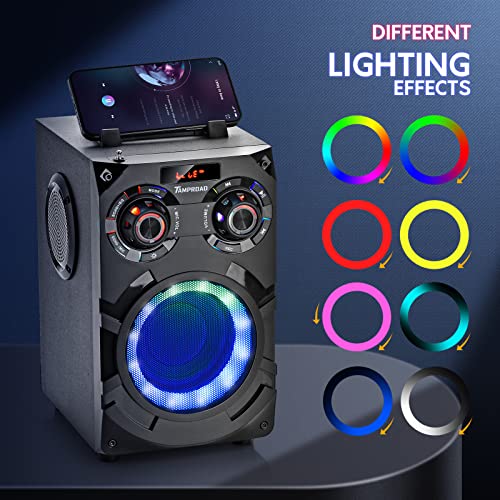 Powerful Bluetooth Speaker with Subwoofer and Colorful Lights