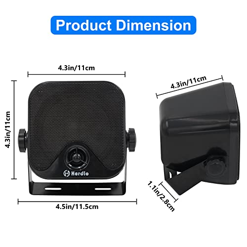 Herdio 120W Outdoor Bluetooth Speakers - Waterproof Black