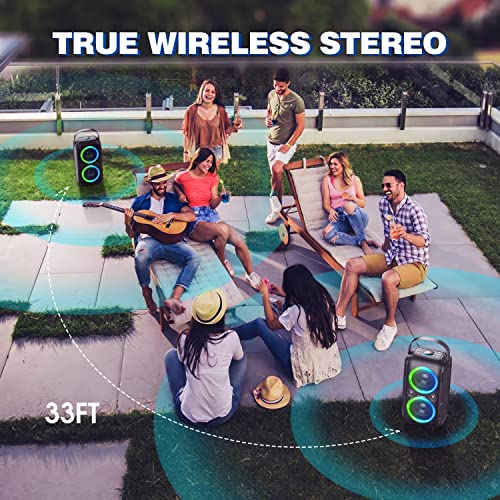 Powerful 80W Bluetooth Speaker - LED Lights, 24H Playtime