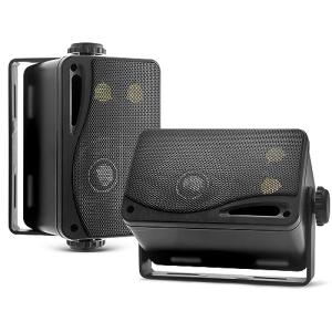 Outdoor Weatherproof Mini Box Speakers - Black (2 pcs)