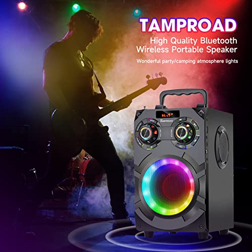 Powerful Bluetooth Speaker with Subwoofer and Colorful Lights
