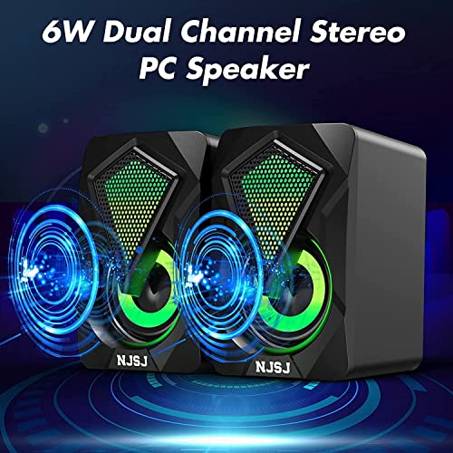 RGB LED Gaming Speakers for PC, Laptop, Cellphone, Monitor
