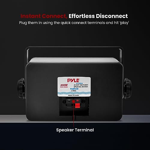 Outdoor Weatherproof Mini Box Speakers - Black (2 pcs)