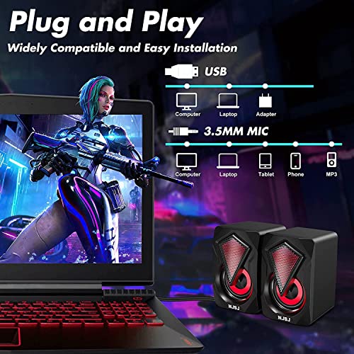 RGB LED Gaming Speakers for PC, Laptop, Cellphone, Monitor