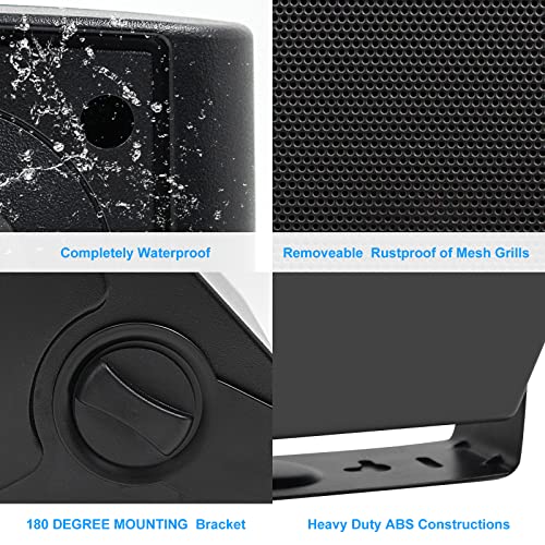 Herdio Outdoor Bluetooth Speakers - 5.25" 200W, Wall Mount