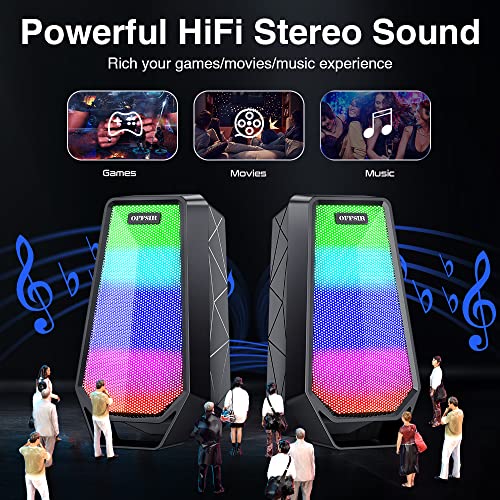 Bluetooth Gaming Speaker with RGB Lighting for PC