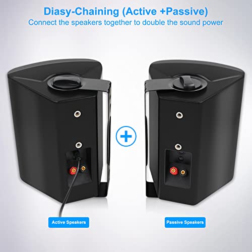 Herdio Outdoor Bluetooth Speakers - 5.25" 200W, Wall Mount