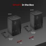 Outdoor Weatherproof Mini Box Speakers - Black (2 pcs)