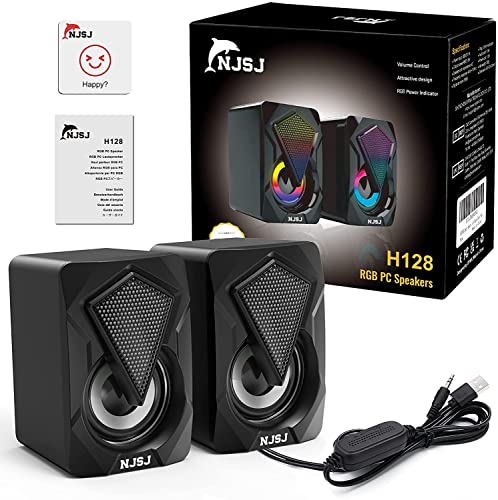 RGB LED Gaming Speakers for PC, Laptop, Cellphone, Monitor