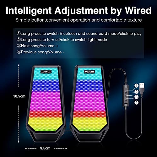 Bluetooth Gaming Speaker with RGB Lighting for PC