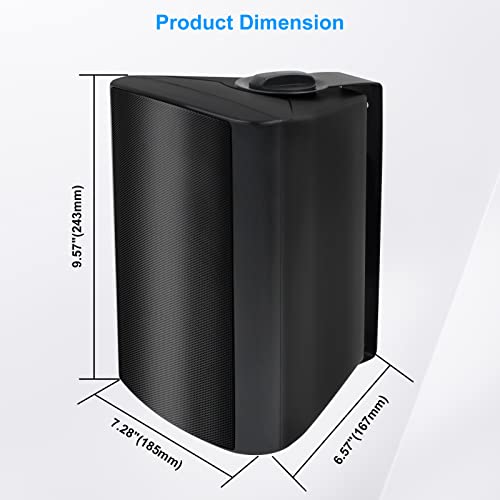 Herdio Outdoor Bluetooth Speakers - 5.25" 200W, Wall Mount