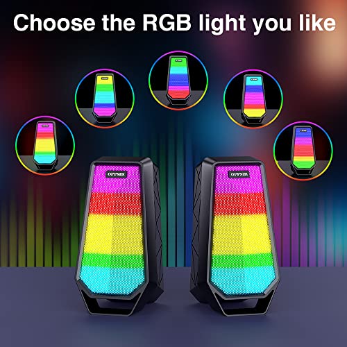 Bluetooth Gaming Speaker with RGB Lighting for PC