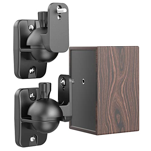 Adjustable Speaker Wall Mounts - Pair, Black