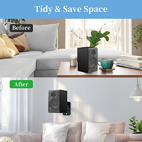 Adjustable Speaker Wall Mounts - Pair, Black