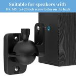 Adjustable Speaker Wall Mounts - Pair, Black