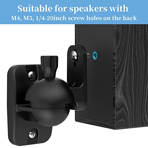 Adjustable Speaker Wall Mounts - Pair, Black