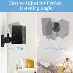 Adjustable Speaker Wall Mounts - Pair, Black