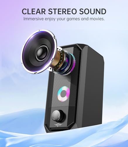 Bazivve RGB Gaming Speaker for Desktop, USB & 3.5mm