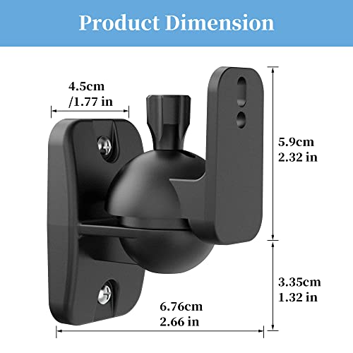 Adjustable Speaker Wall Mounts - Pair, Black