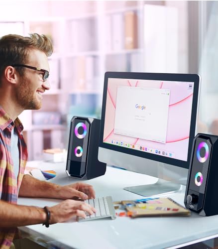 Bazivve RGB Gaming Speaker for Desktop, USB & 3.5mm