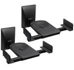 Adjustable Tilt+Swivel Speaker Wall Mount - Black (1 Pair)