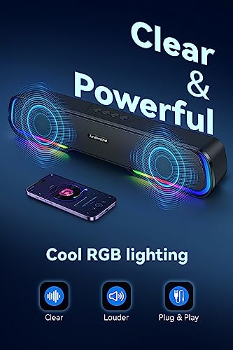 Gaming RGB Bluetooth Speakers for Desktop - Compact