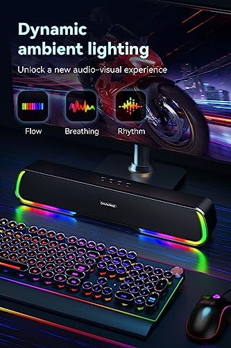 Gaming RGB Bluetooth Speakers for Desktop - Compact