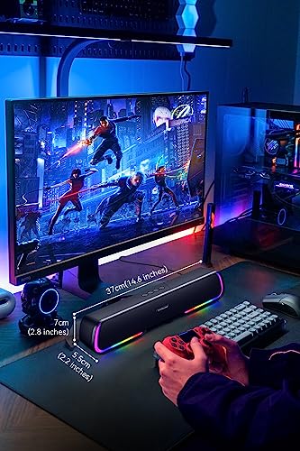 Gaming RGB Bluetooth Speakers for Desktop - Compact
