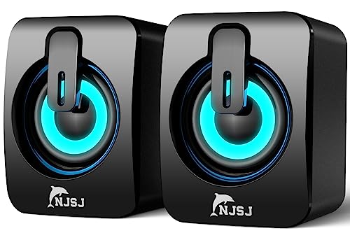 NJSJ RGB Gaming Desktop Speakers, 2.0 Wired