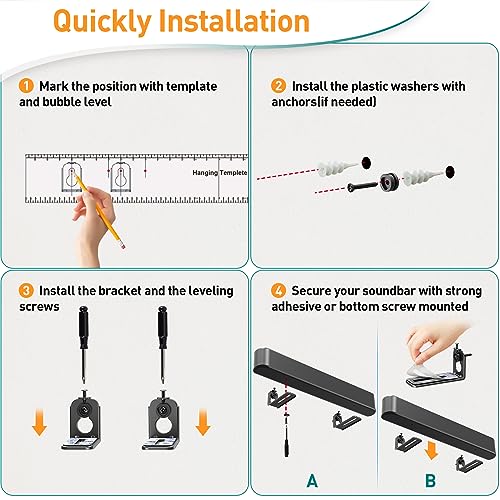 Universal Soundbar Mount for Bose, Samsung, JBL, Sonos