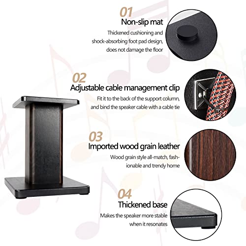 Wood Speaker Stands, 11.81 inch, 1 Pair