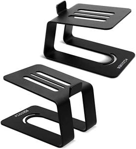Universal Metal Desktop Speaker Stands, Black - 1 Pair
