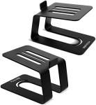 Universal Metal Desktop Speaker Stands, Black - 1 Pair