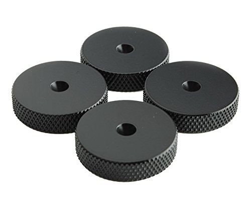 Fisual Brass Speaker Spike Shoes Floor Protectors (4 Pack, Black)