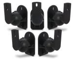 Black Universal Speaker Wall Brackets Mounts 5 pcs