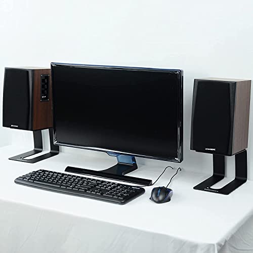 Universal Metal Desktop Speaker Stands, Black - 1 Pair