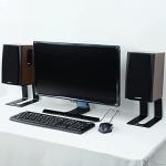 Universal Metal Desktop Speaker Stands, Black - 1 Pair