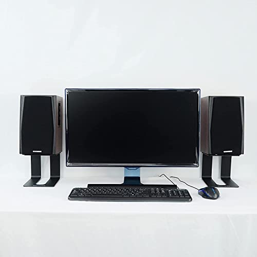 Universal Metal Desktop Speaker Stands, Black - 1 Pair